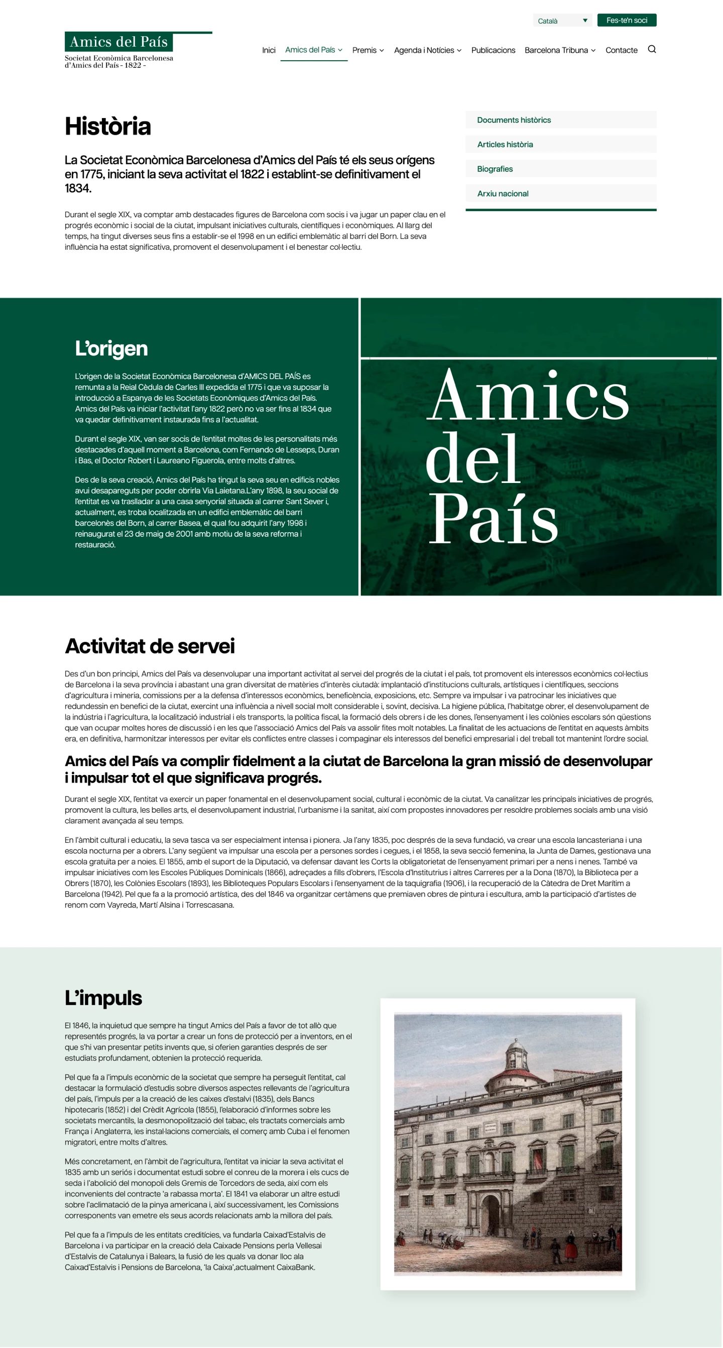 Pàgina sobre Amics del País