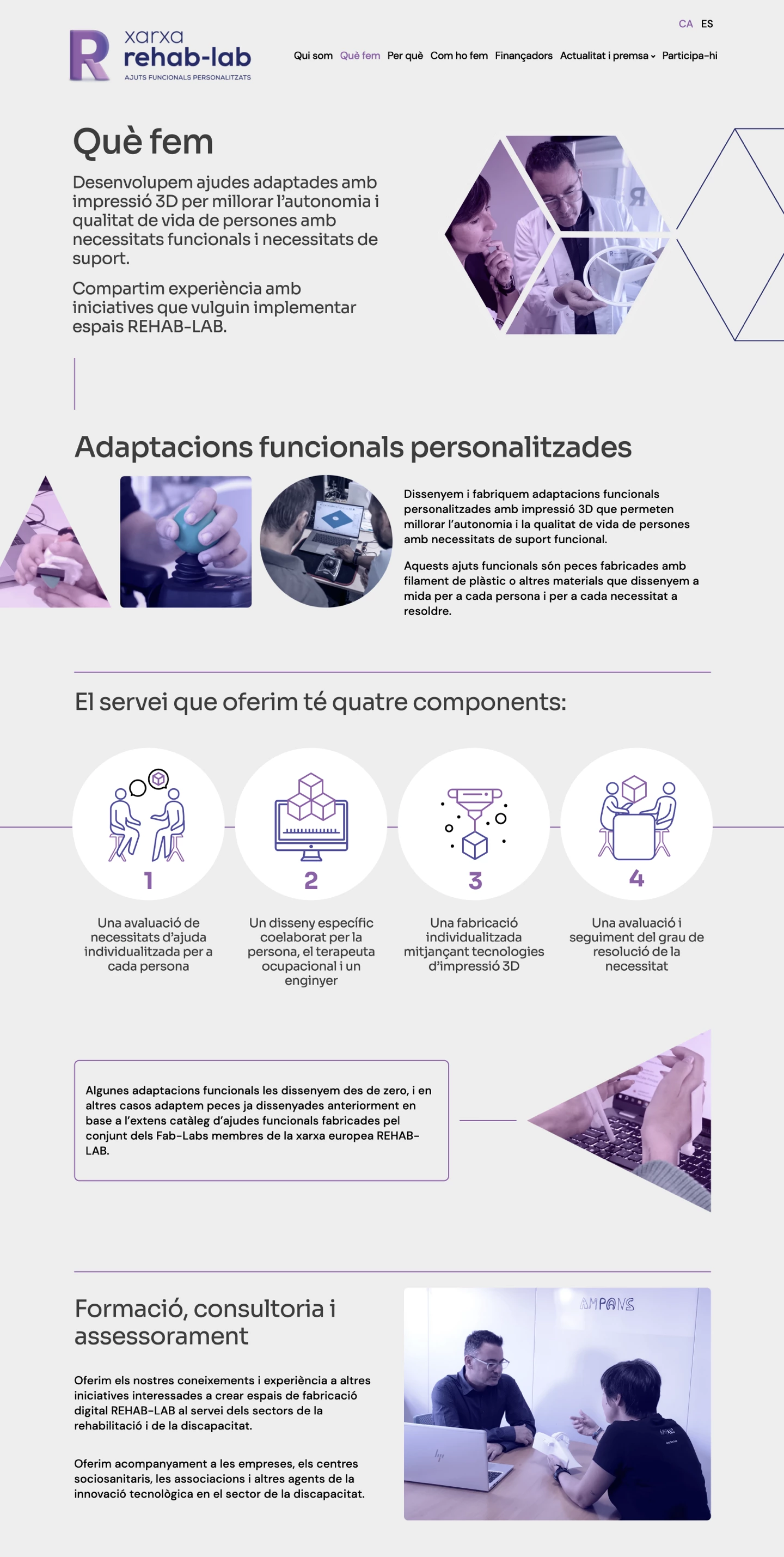 Projecte web Ideamatic - Rehab-lab pàgina interior