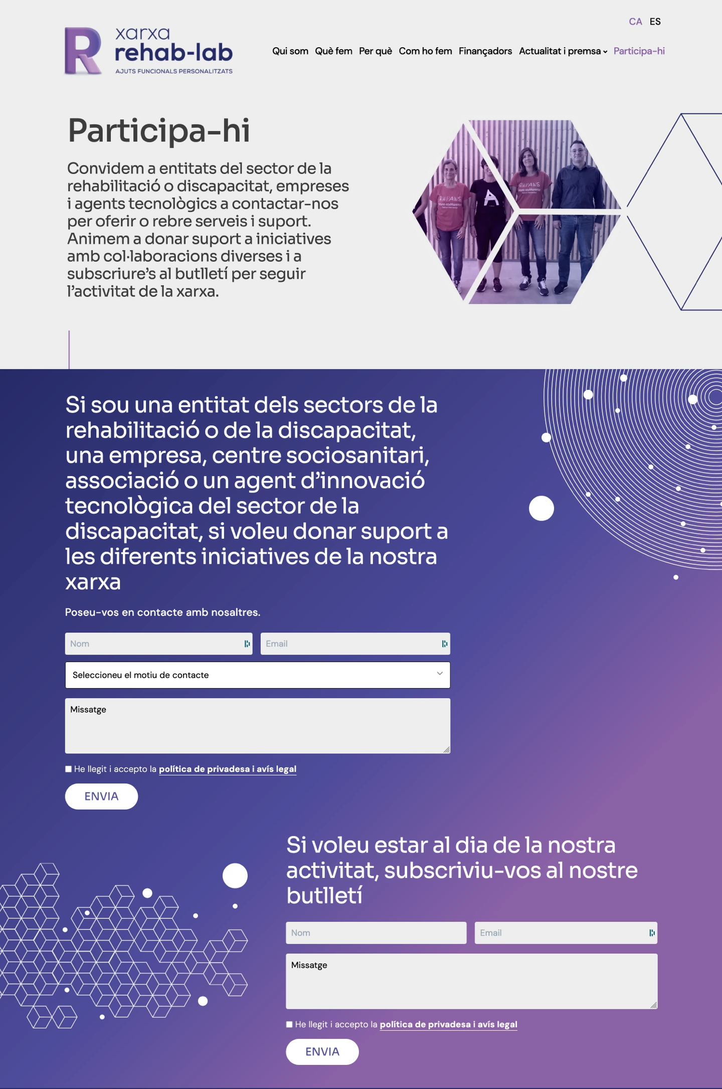 Projecte web Ideamatic - Rehab-lab pàgina interior